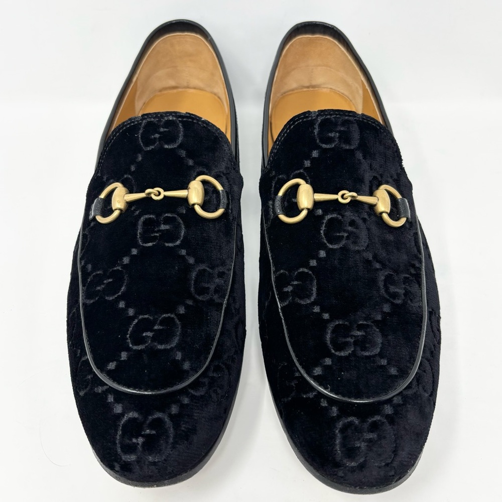 Gucci Jordaan GG Velvet Horsebit Loafers Black Nero/Nero Men’s Size 9.5 - Picture 4 of 16